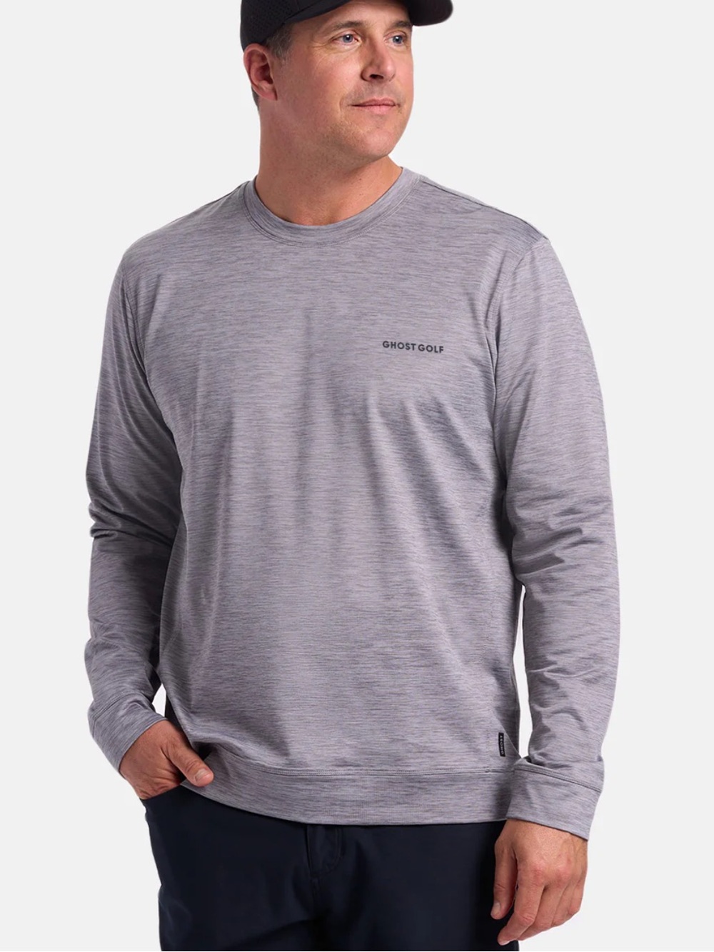 Ghost Golf Heather Grey Long Sleeve crew neck Sweatshirt XL